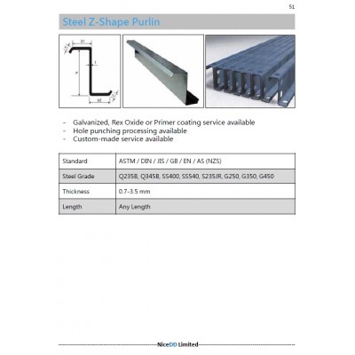 Steel Z-Shape Purlin